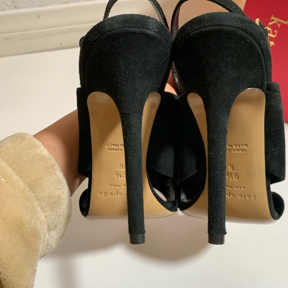 KATE SPADE Open Toe Suede Faloma Heels like new - Picture 4 of 8